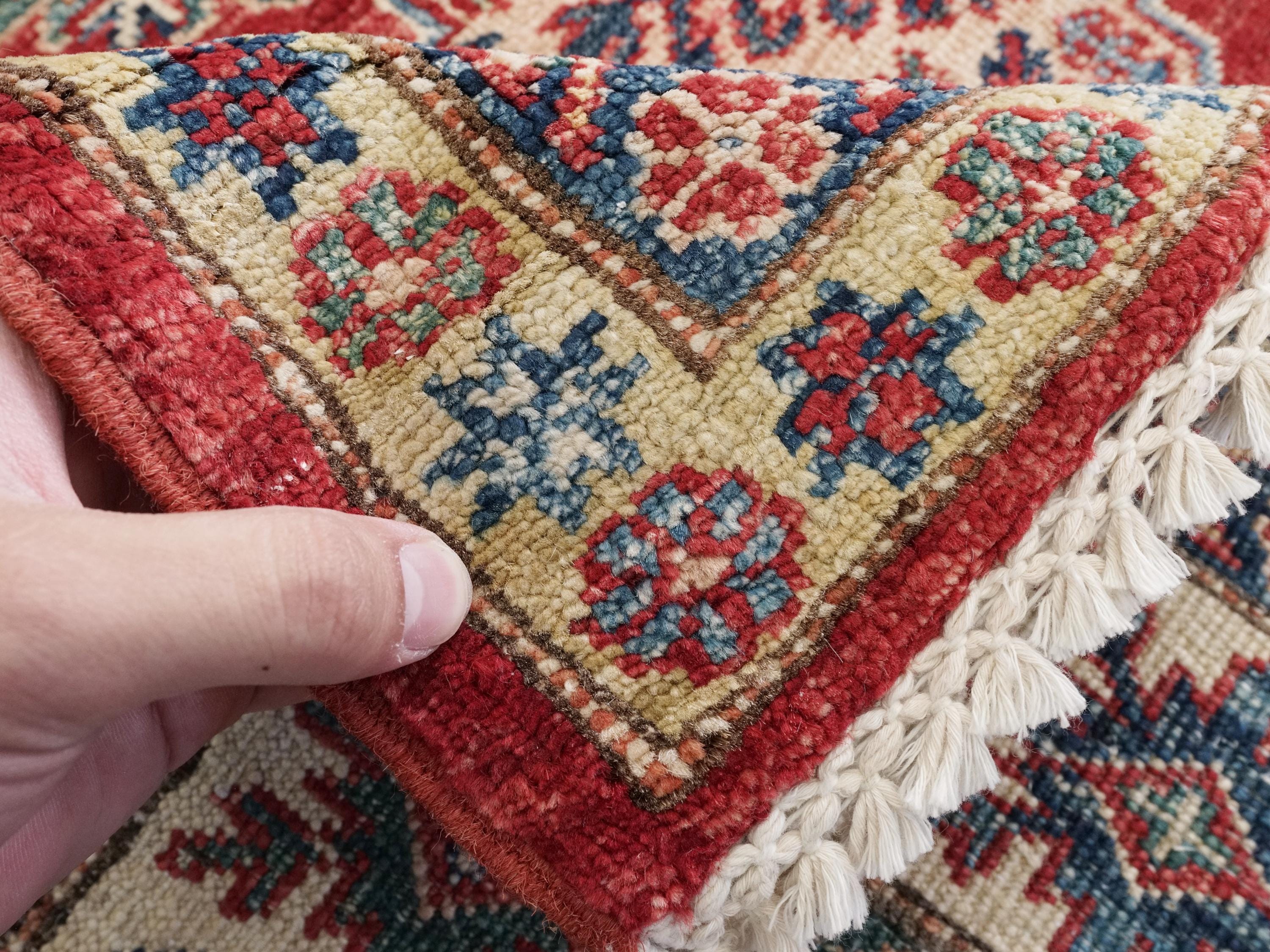 6x9 Ft Red Super Kazak Rug - Hand Knotted Wool Persian Rug