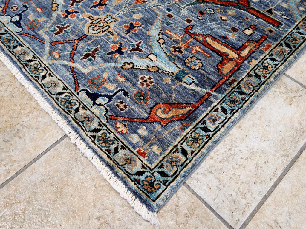 10 Ft Gray Serapi Runner Rug - Hand Knotted Hallway Rug - Persian Design