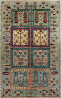 2x3 Ft Hand Knotted Gray Heriz Rug - Afghan Wool Accent Rug
