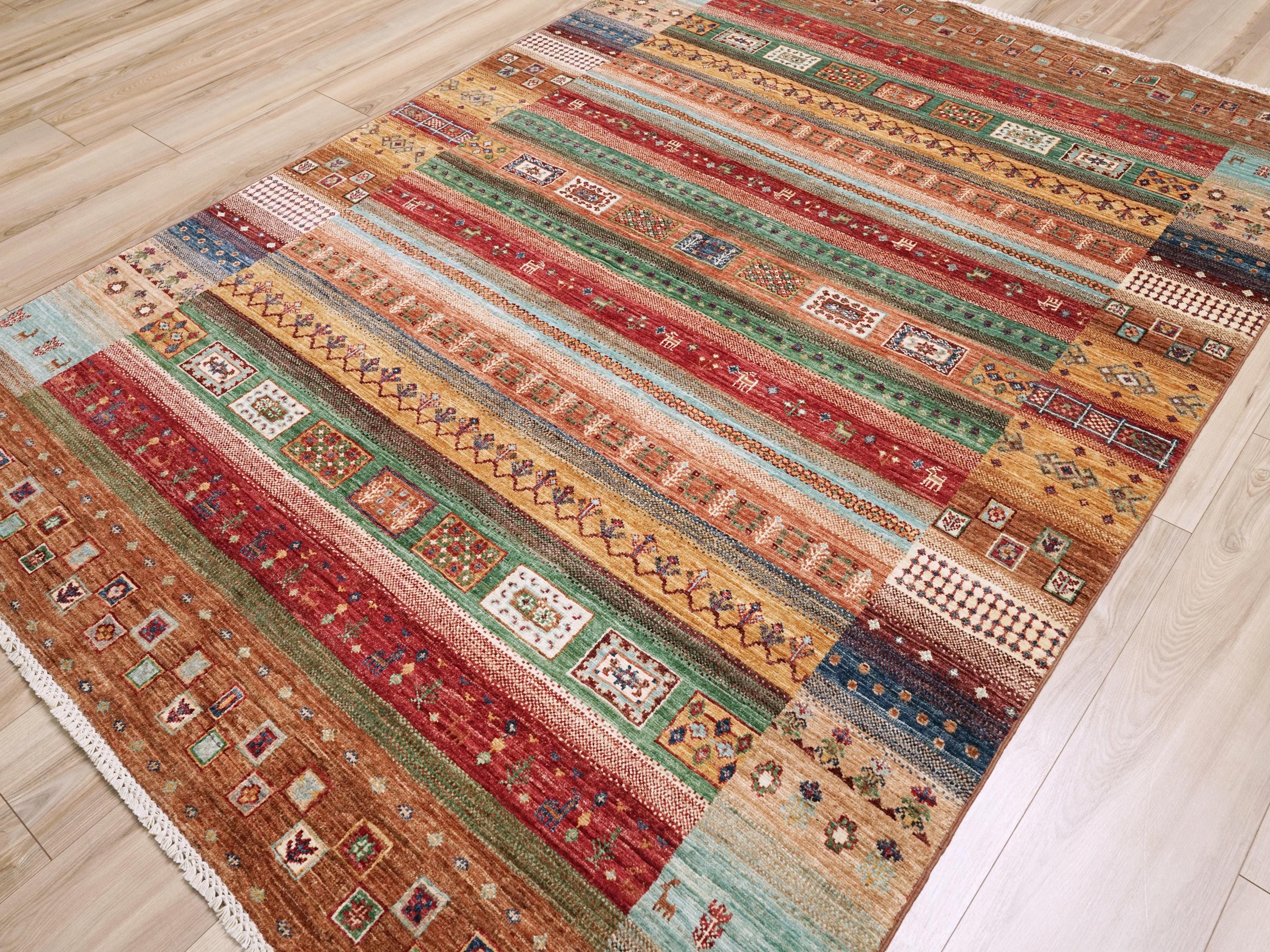 6 x 8 Ft Red Loribaft Rug - Hand Knotted Wool Tribal Area Rug