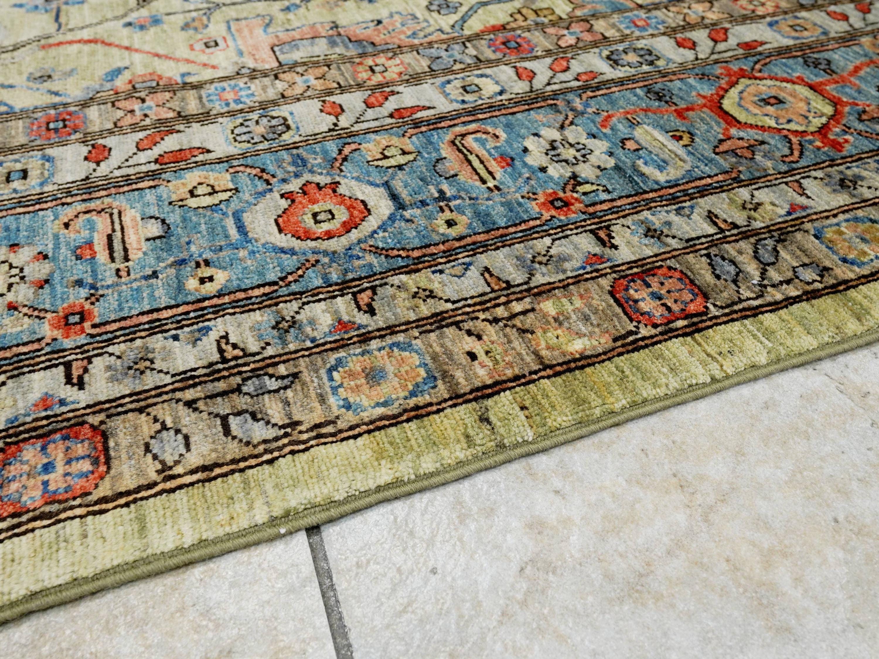 9x12 Ft Green Bidjar Rug - Afghan Oriental Area Rug