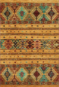 3x4 Ft Orange Khorjin Rug - Afghan Handmade Wool Rug