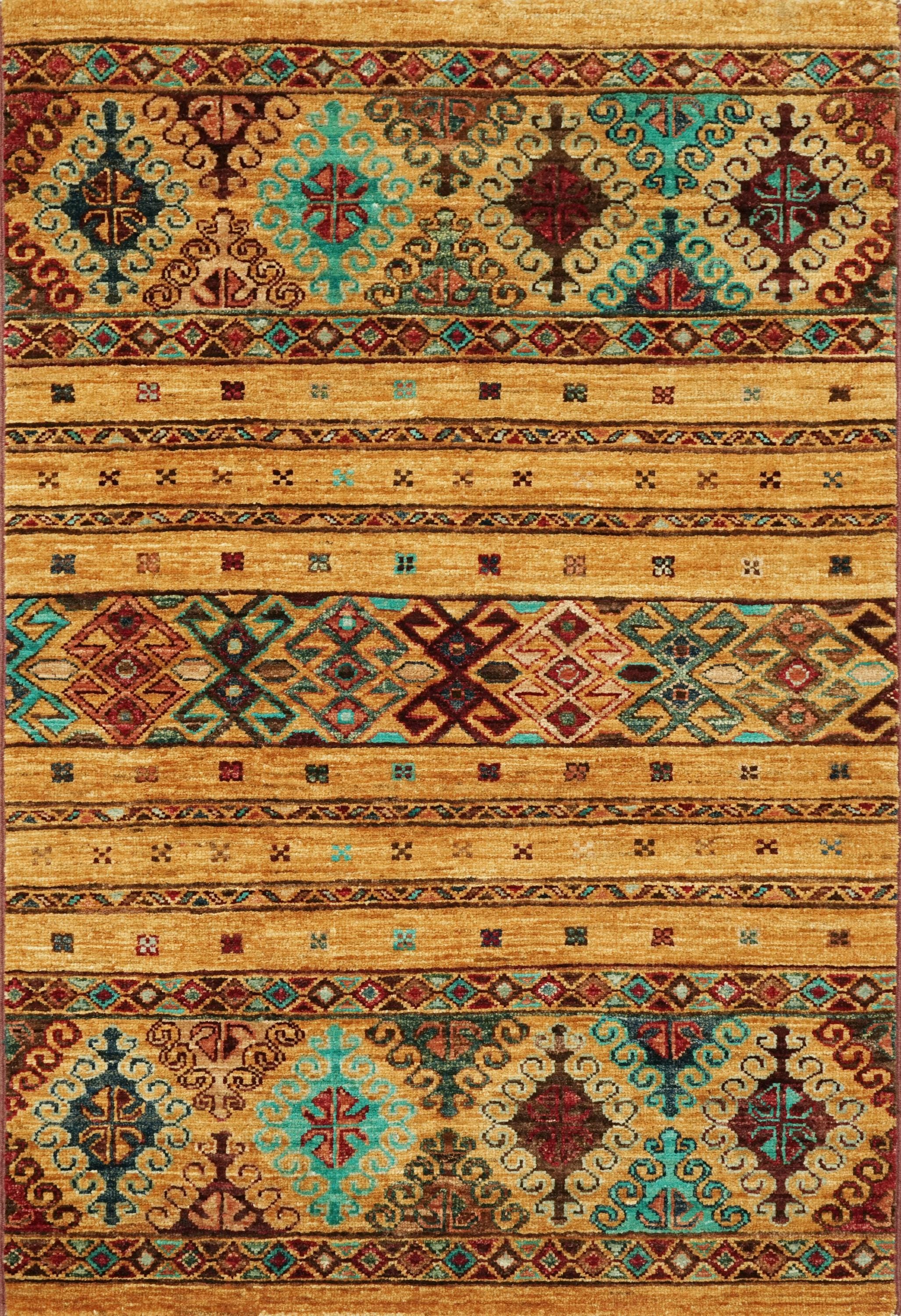 3x4 Ft Orange Khorjin Rug - Afghan Handmade Wool Rug