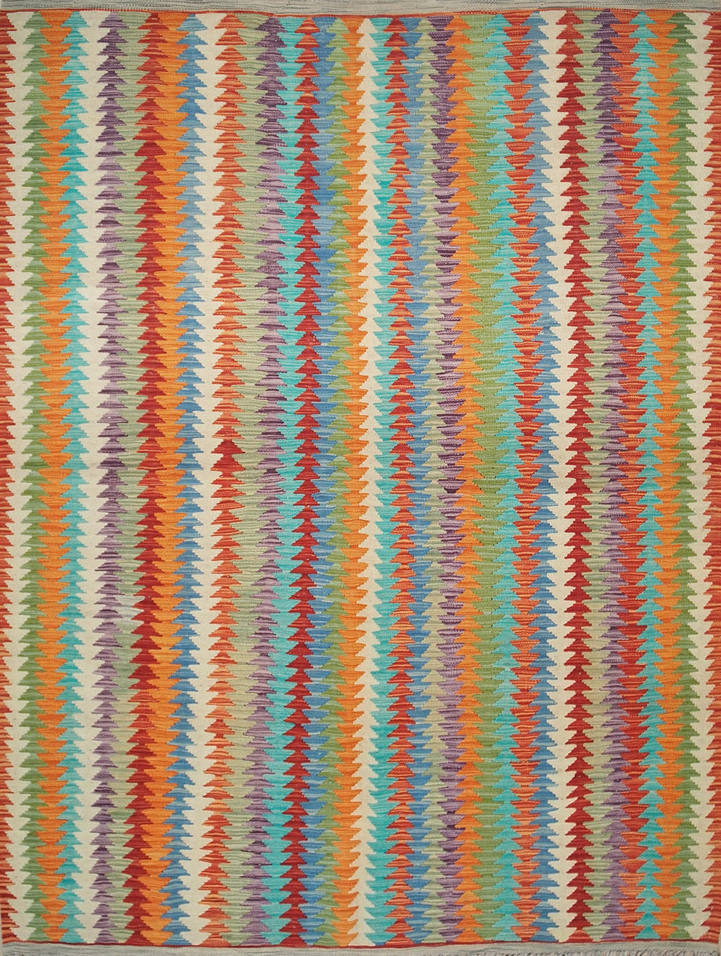 6x8 Ft Colorful Kilim Rug - Afghan Tribal Flat Weave