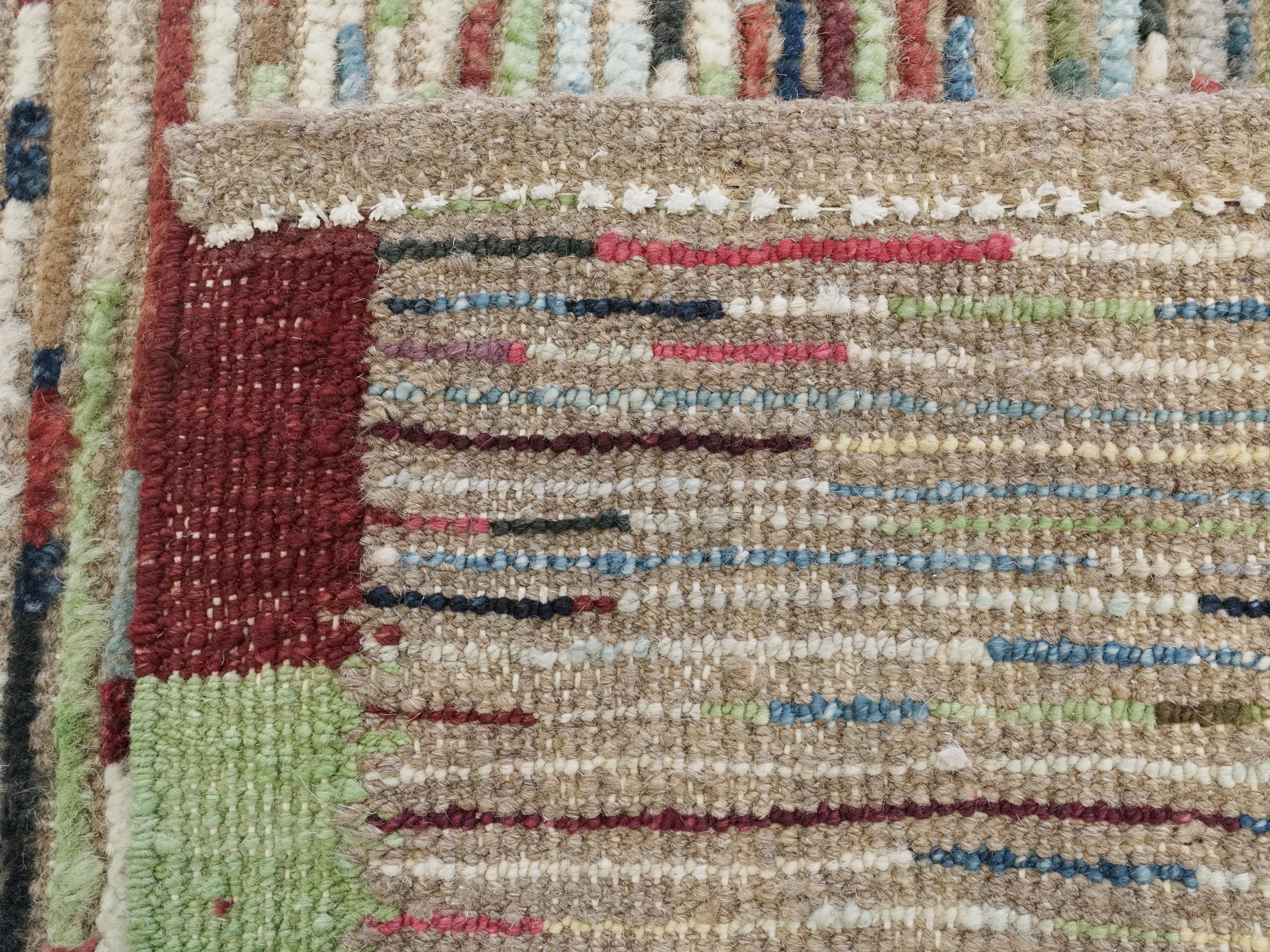 10 Ft Colorful Moroccan Runner Rug - Hand Knotted Wool Hallway Rug