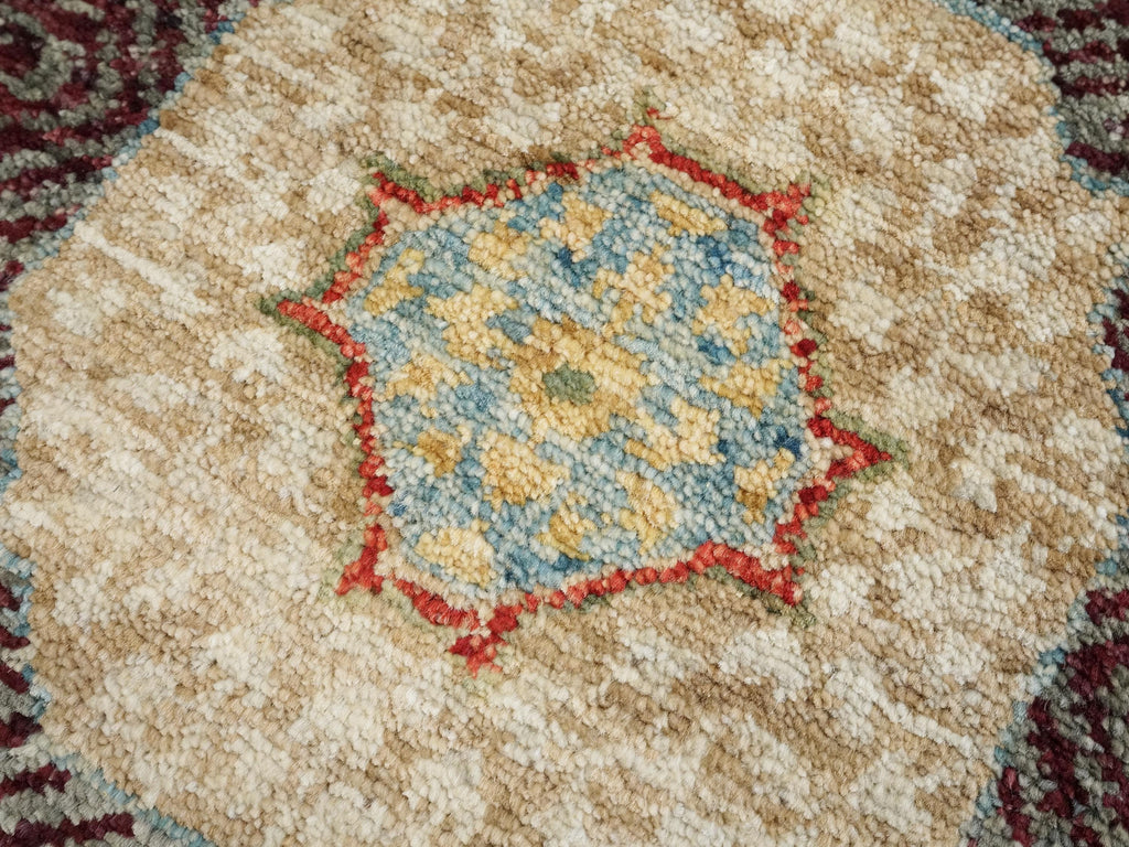 2x3 Ft Hand Knotted Wool Mamluk Rug - Light Blue Oriental Accent Rug