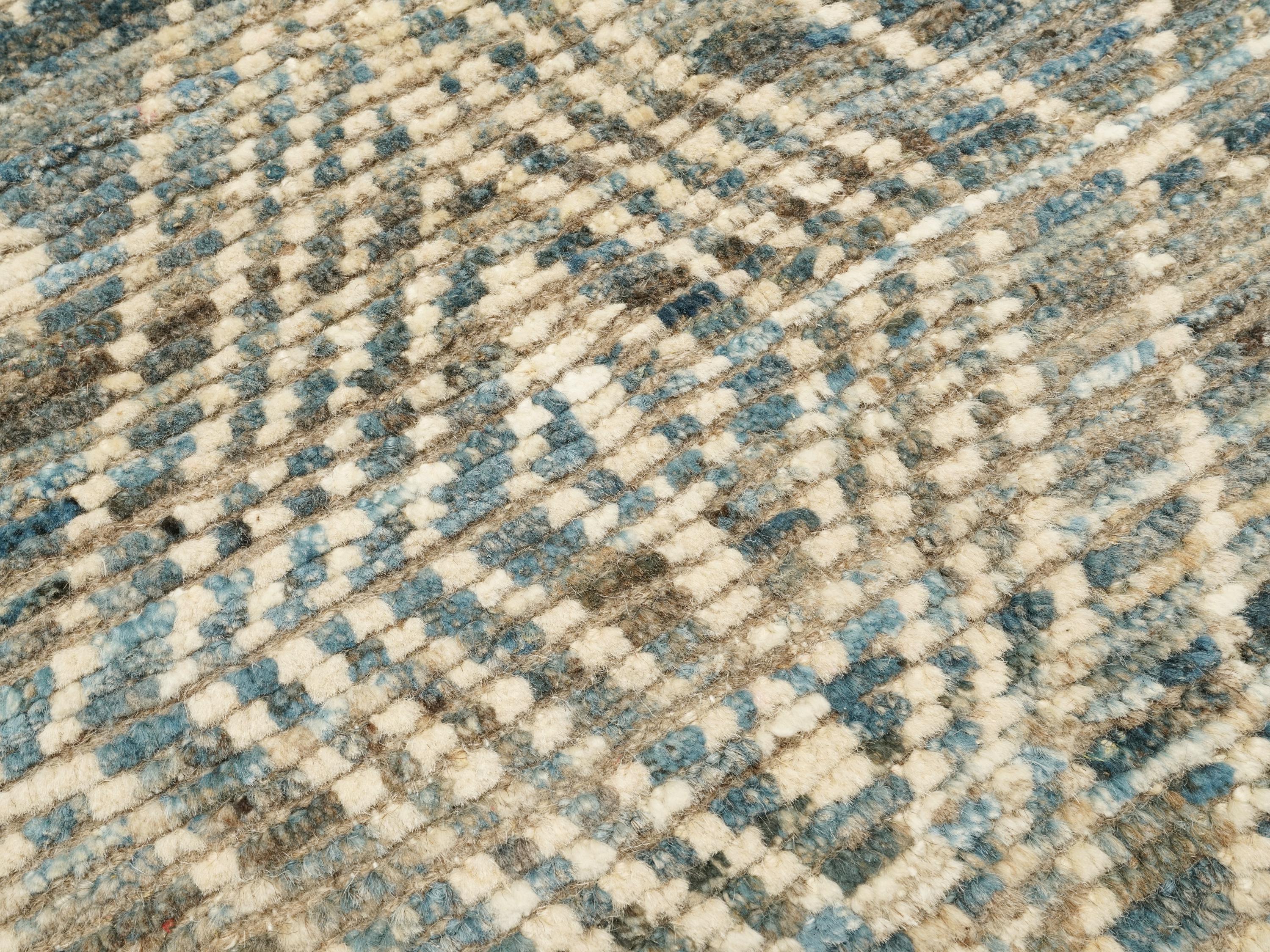 7x7 Ft Blue Moroccan Rug - Afghan Handmade Area Rug