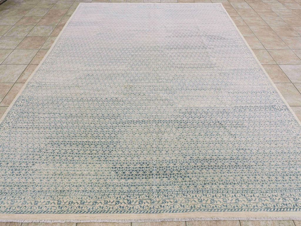 9x12 Ft Light Blue Gabbeh Rug - Hand Knotted Area Rug