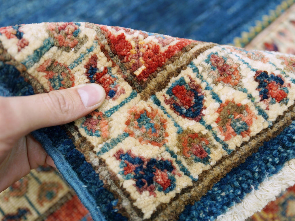 6x9 Ft Red & Blue Bidjar Rug - Hand Knotted Oriental Wool Rug