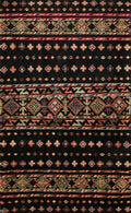 2x3 Ft Black Khorjin Rug - Afghan Handmade Area Rug