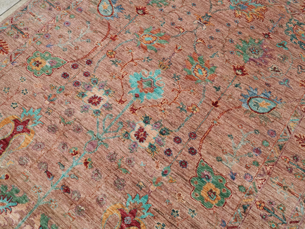 5x7 Ft Pink Serapi Rug - Hand Knotted Oriental Floral Rug