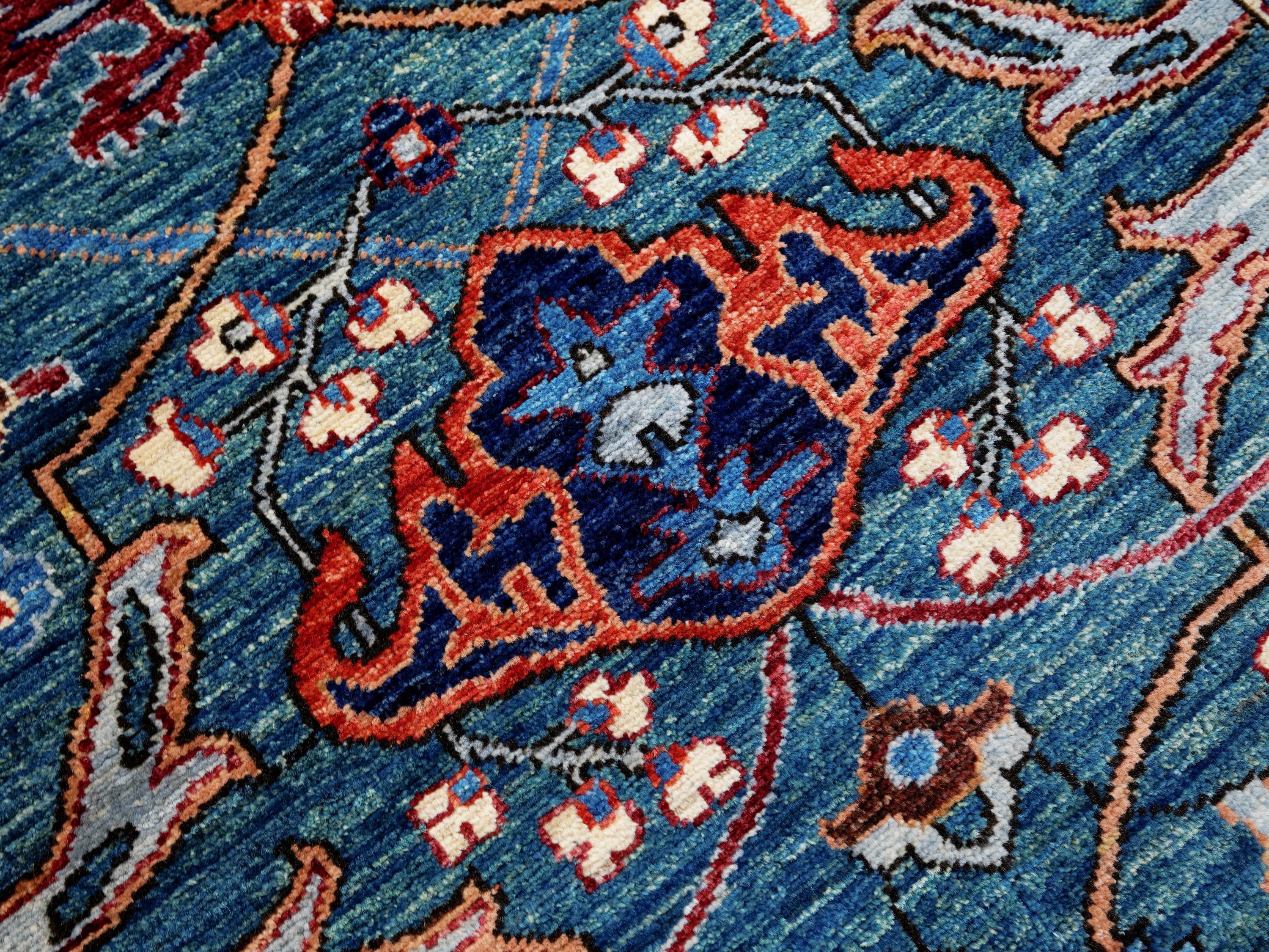 3x5 Ft Blue Bidjar Rug - Handmade Afghan Area Rug