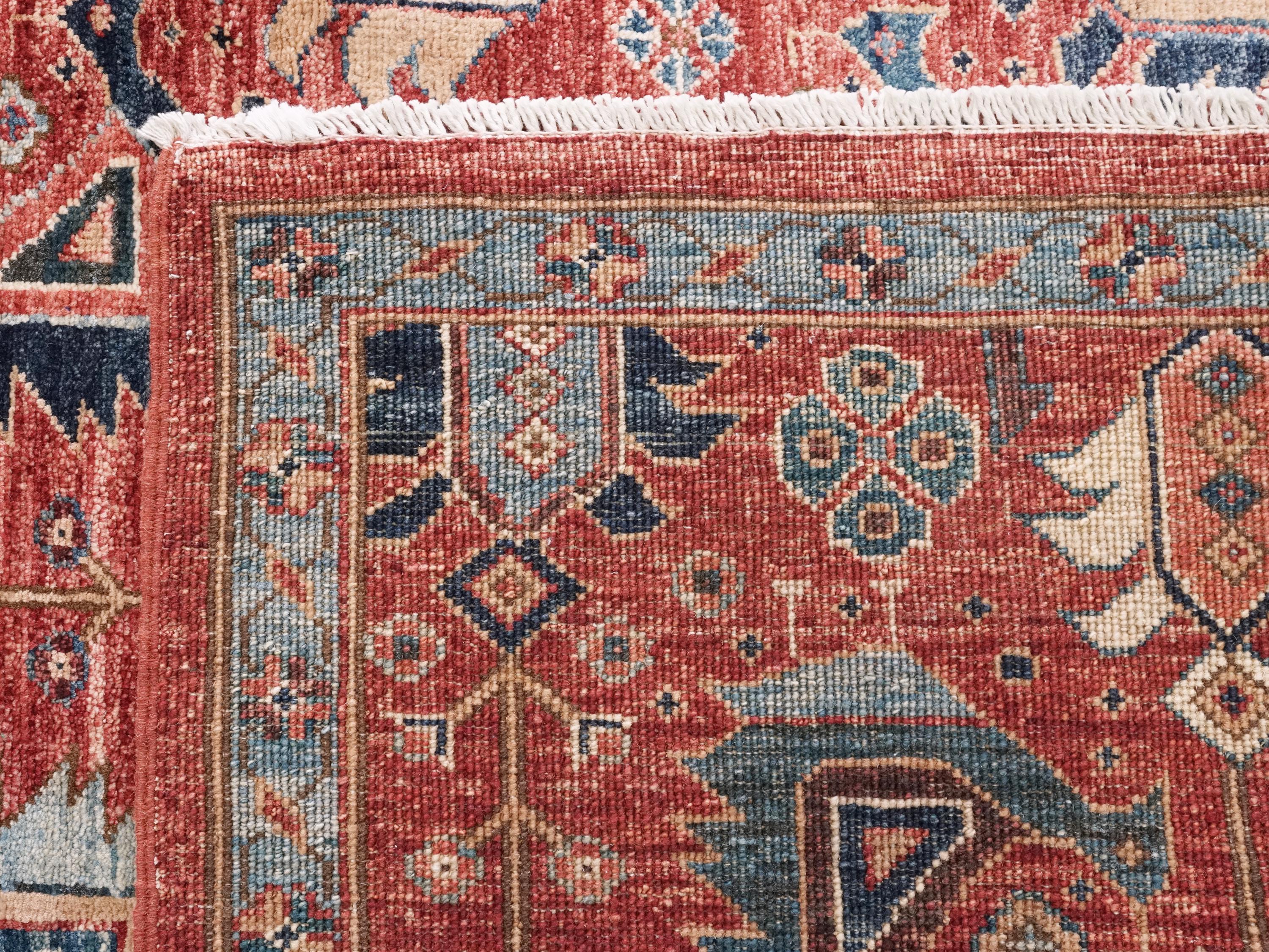 6x9 Ft Hand-Knotted Red Bidjar Rug - Oriental Rug