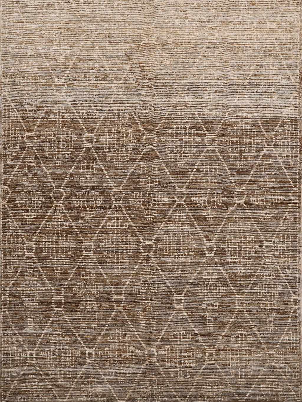 7x10 Ft Brown Moroccan Rug - Hand Knotted Area Rug