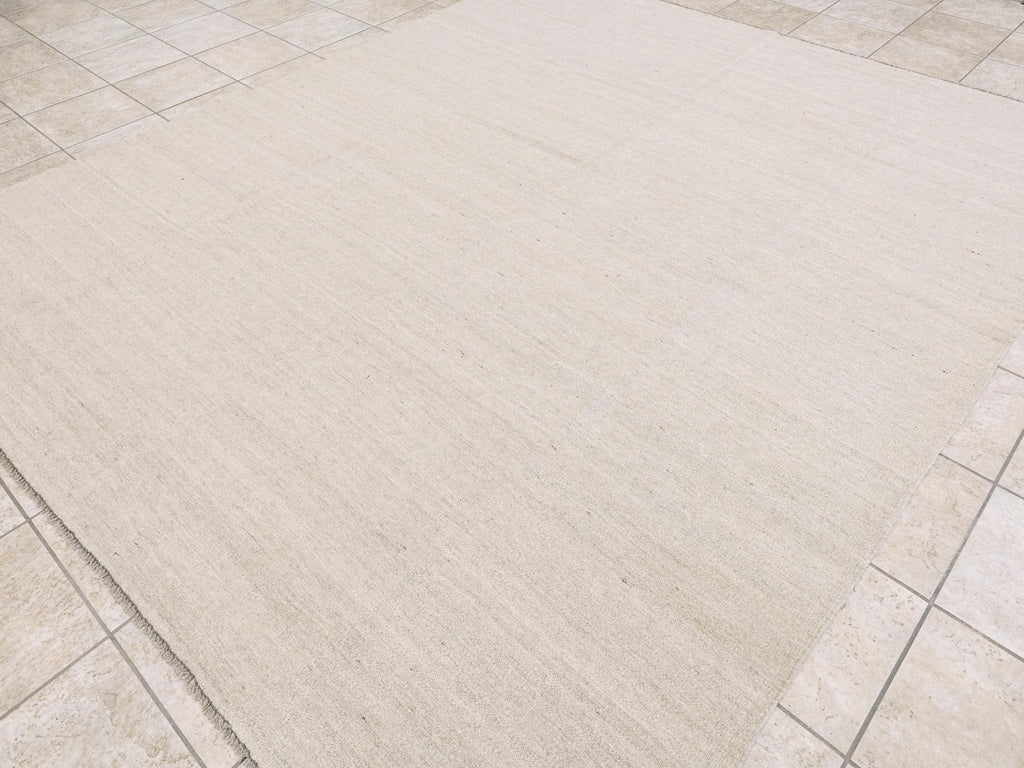 8x10 Ft Beige Kilim - Handwoven Afghan Area Rug