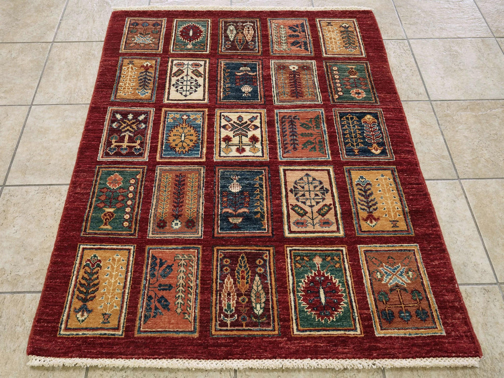 3x5 Ft Handmade Red Heriz Rug - Afghan Wool Rug