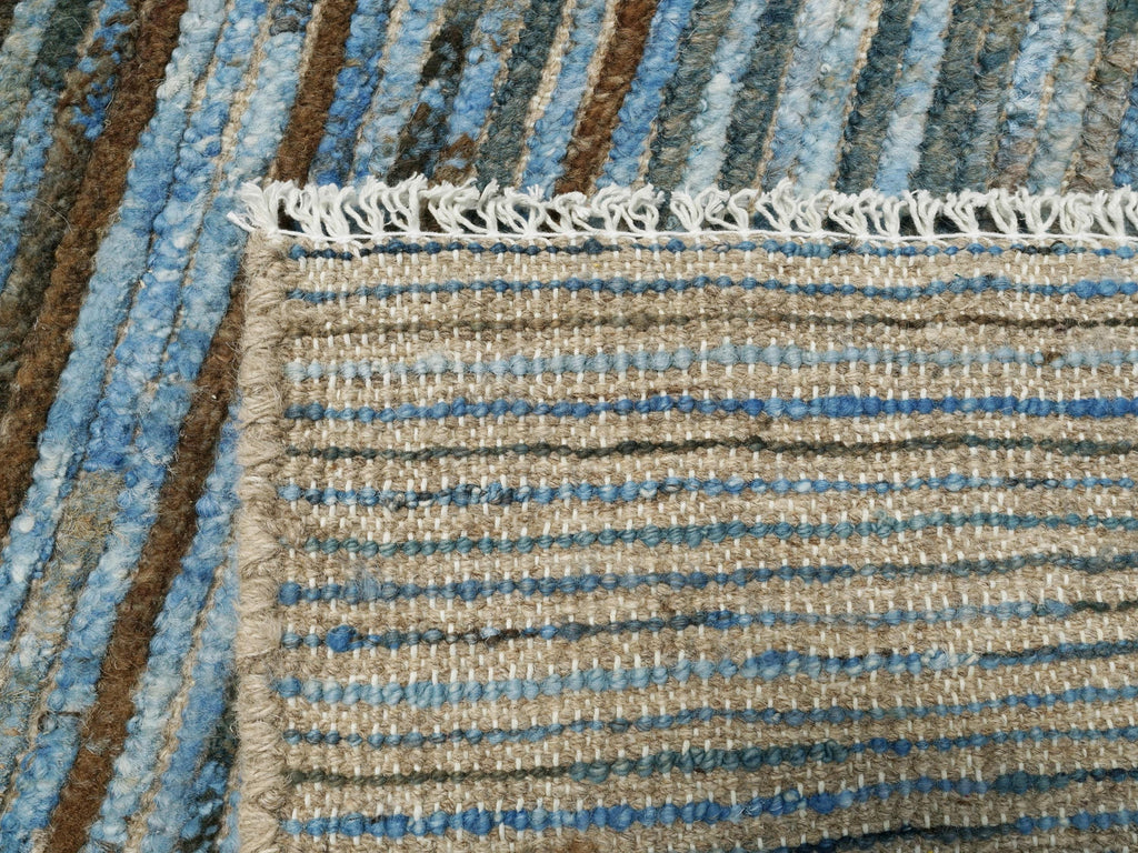 3x6 Ft Hand Knotted  Moroccan Rug - Blue & White Area Rug