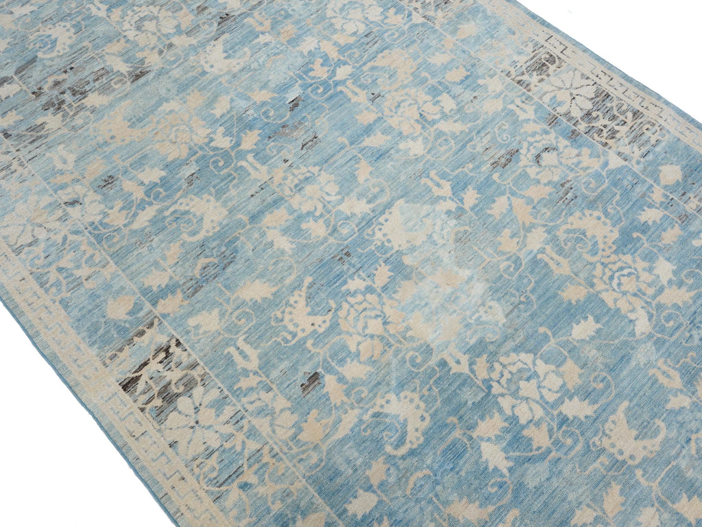 6x10 Ft Antique Serapi Rug - Blue Persian Rug