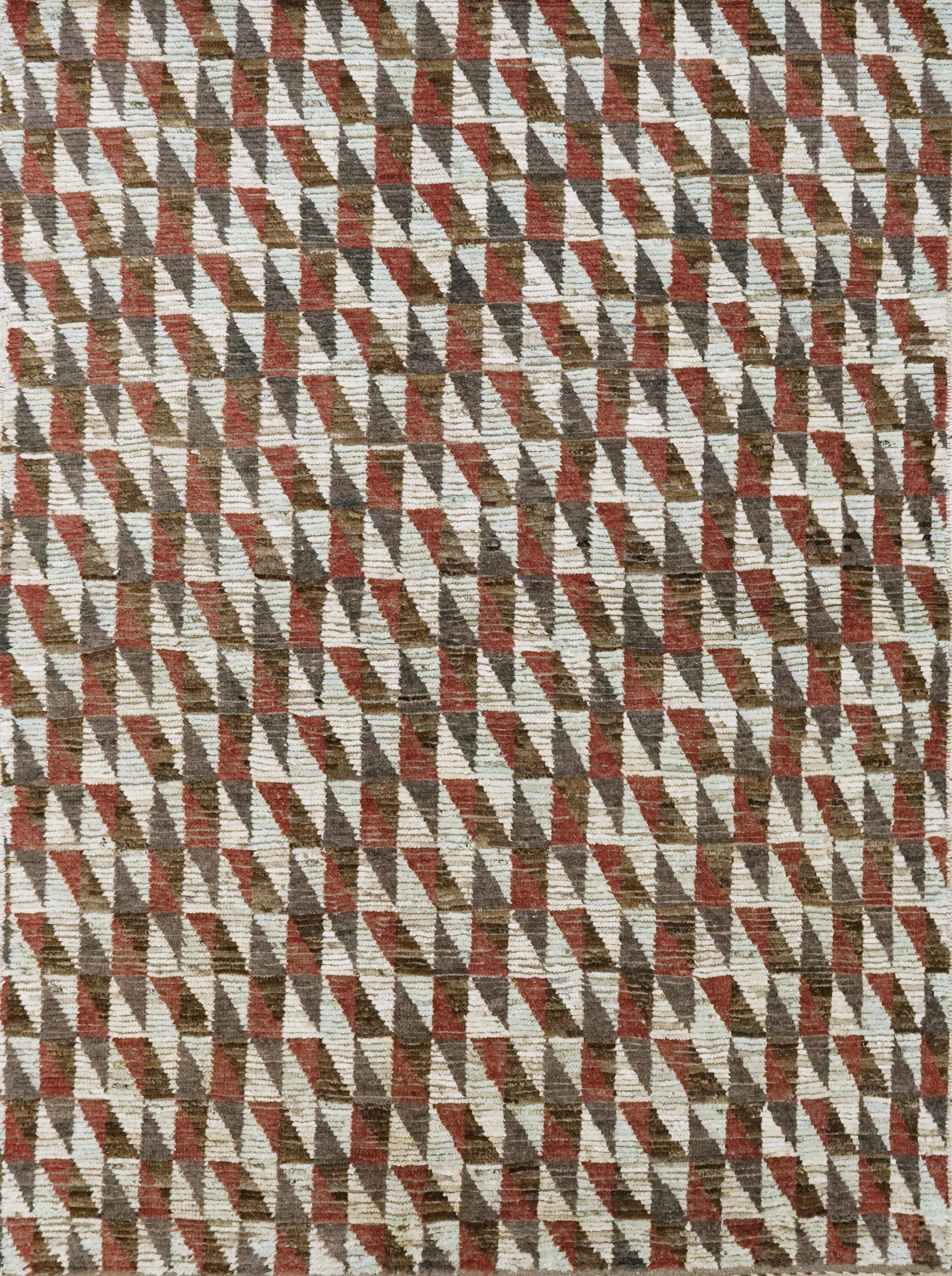6x9 Ft Moroccan Rug - Tribal Geometric Design