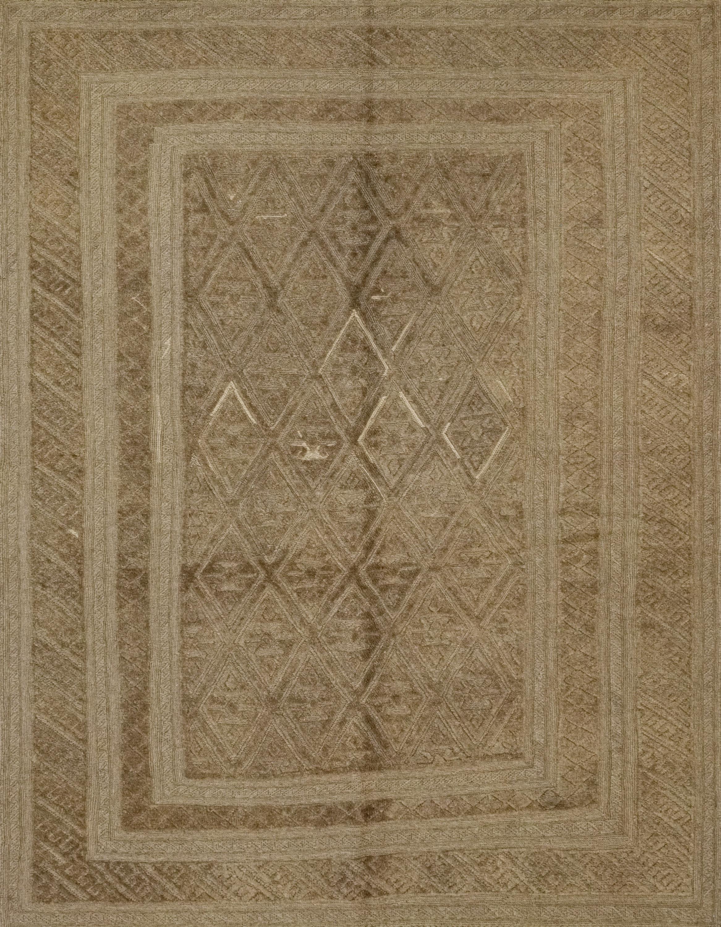 5x6 FT Vintage Hand Knotted Wool Kilim Rug - Brown Tribal Area Rug