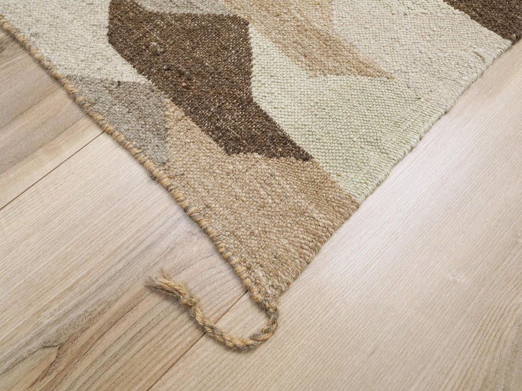 8x10 Ft Brown Kilim Rug - Flat Weave Area Rug