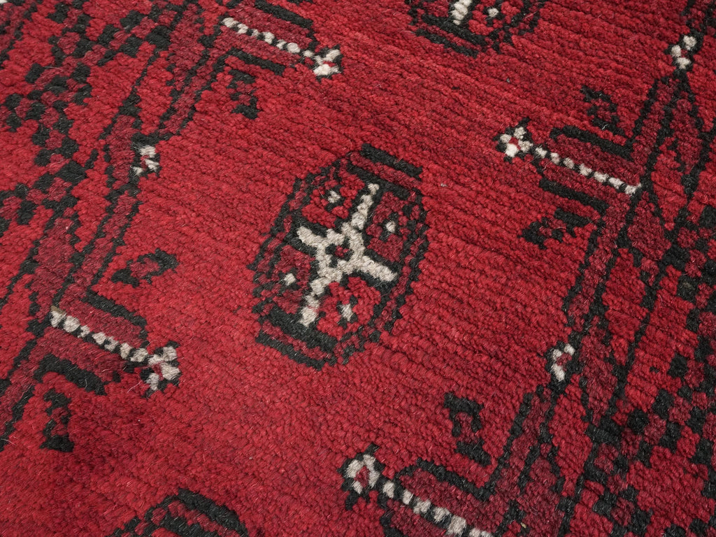 2x3 Ft Red Khal Mohammadi Rug - Hand Knotted Turkmen Wool Rug