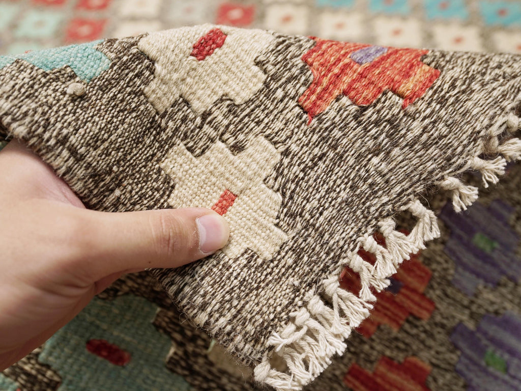 5x7 Ft Colorful Kilim Rug - Afghan Flat Weave