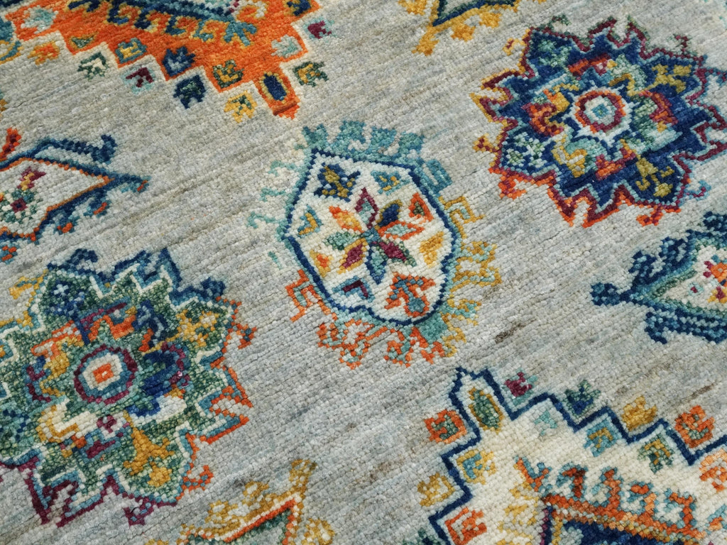 4x6 Ft Hand Knotted Gray Heriz Rug - Wool Persian Rug