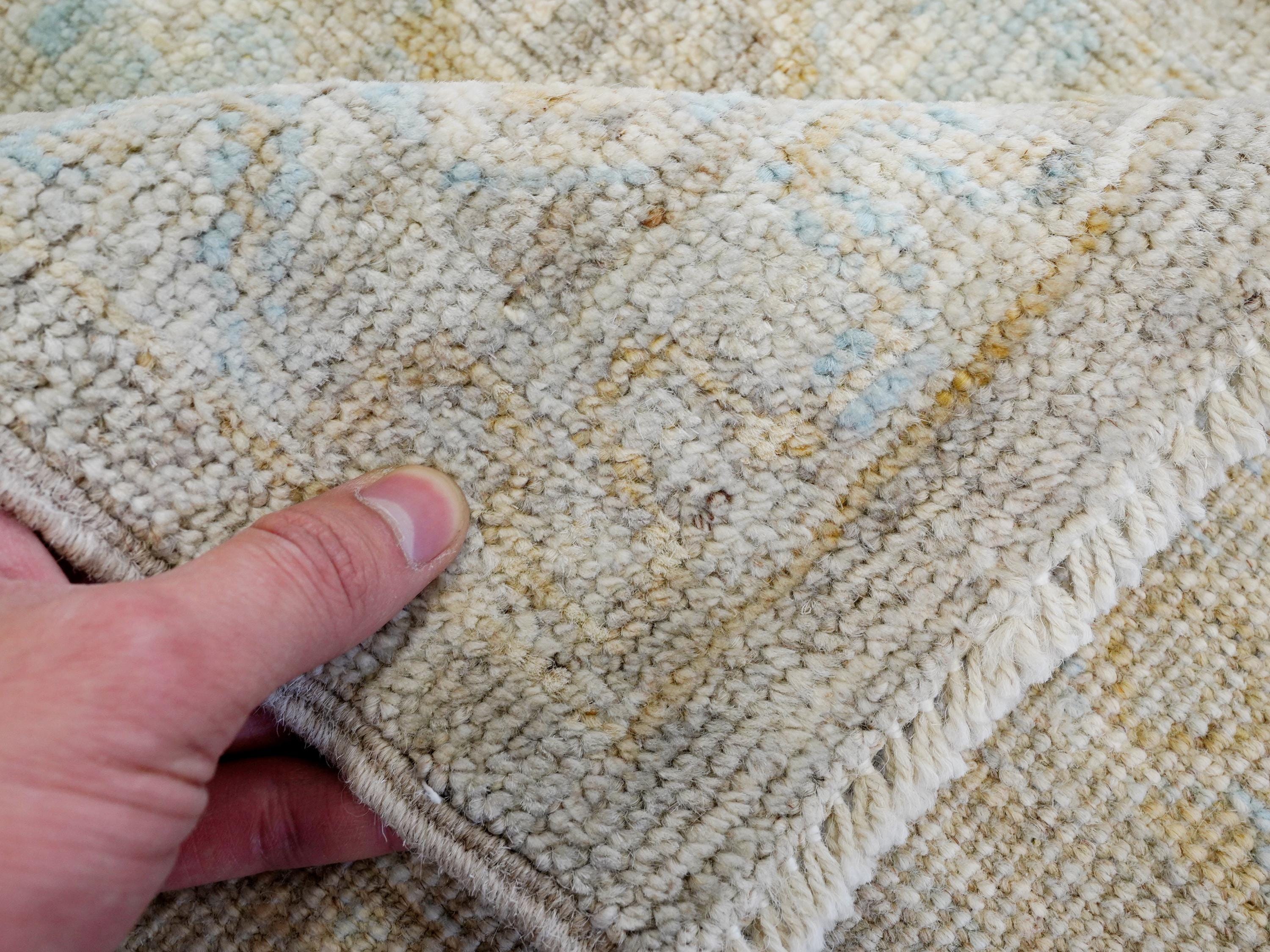 8x10 Ft Light Brown Ushak Rug - Hand Knotted Oriental Rug - Ottoman Design