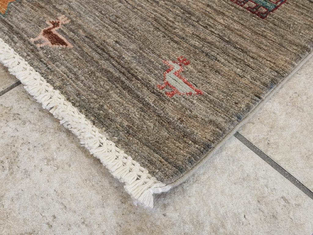 7x10 Ft Brown Serapi Rug - Hand Knotted Floral Rug