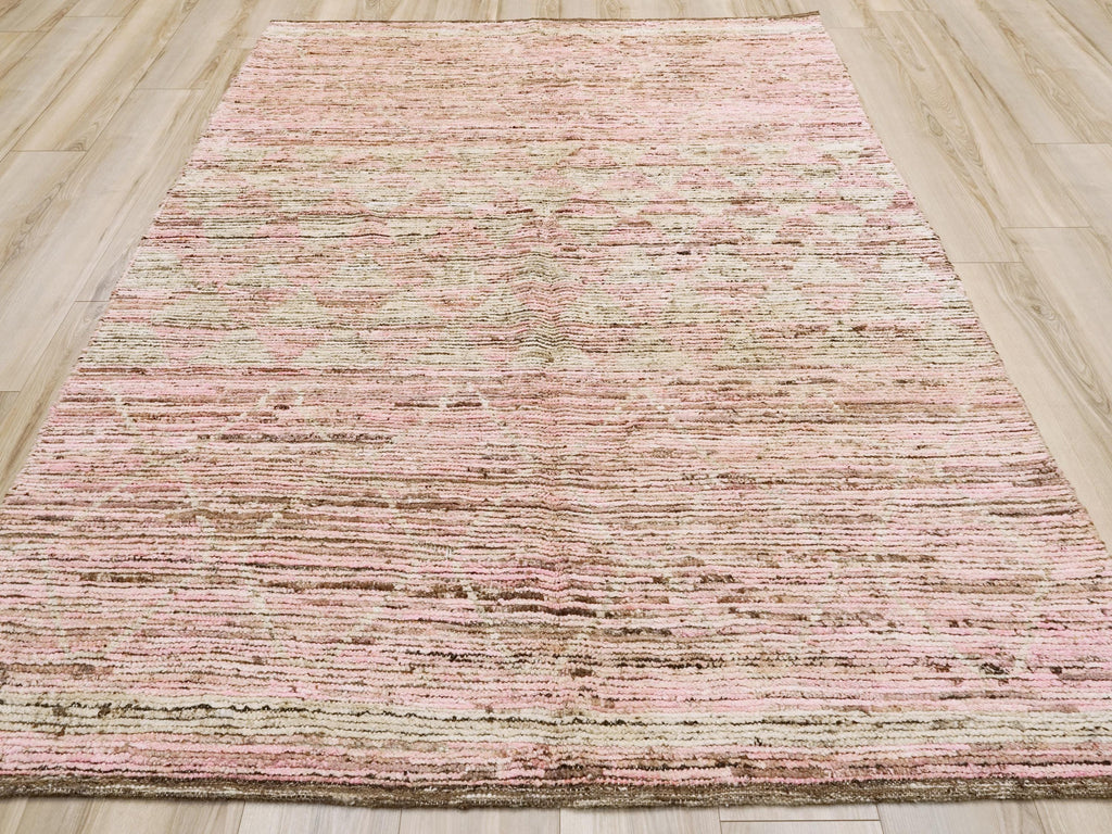 6x8 Ft Pink Moroccan Rug - Abstract Area Rug