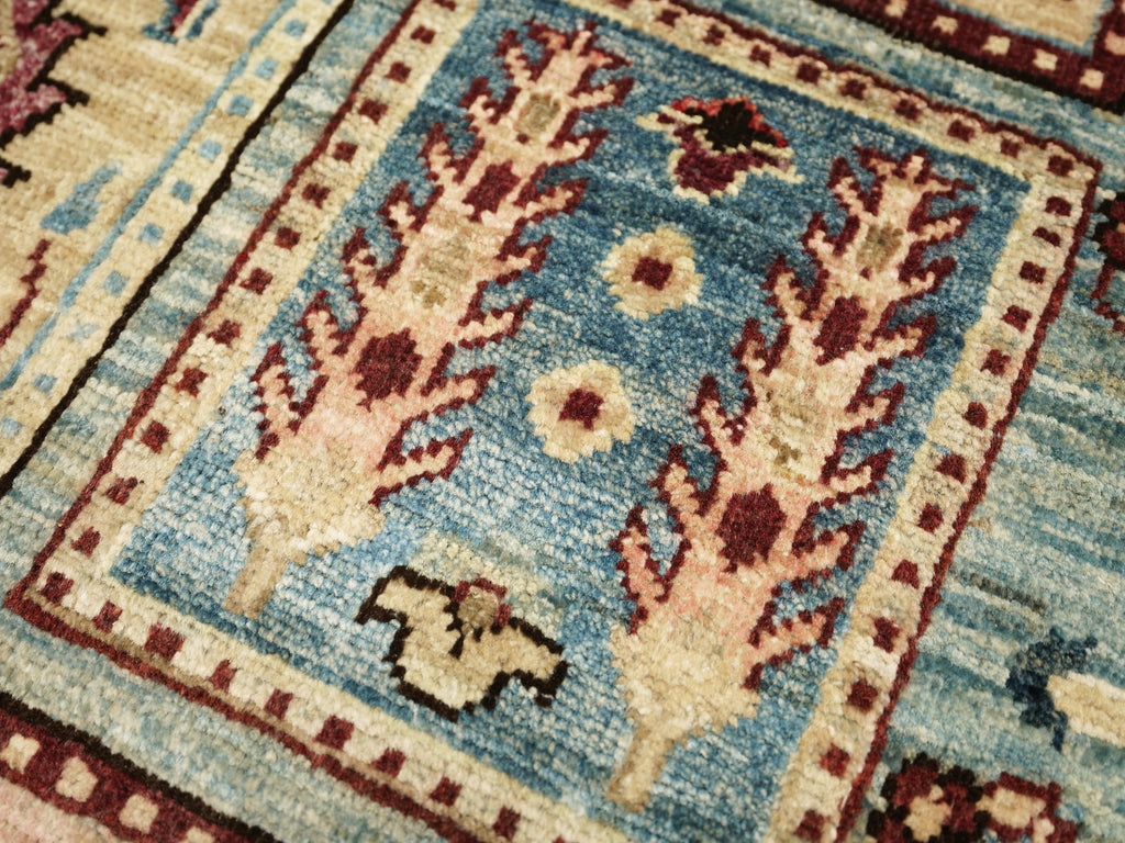 2x3 Ft Blue Heriz Rug - Handmade Afghan Rug - Garden Design
