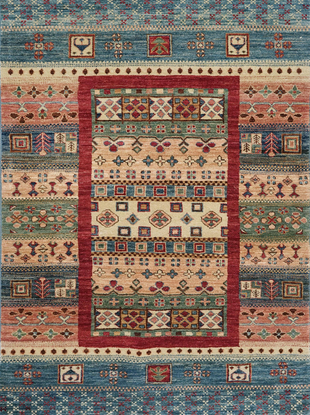 3x5 Ft Gabbeh Rug - Hand Knotted Tribal Area Rug