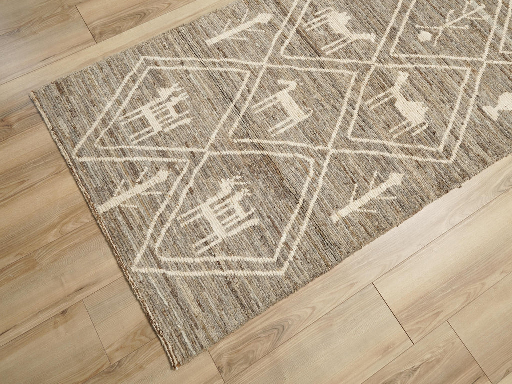 16 Ft Hand Knotted Moroccan Runner Rug - Afghan Wool Rug