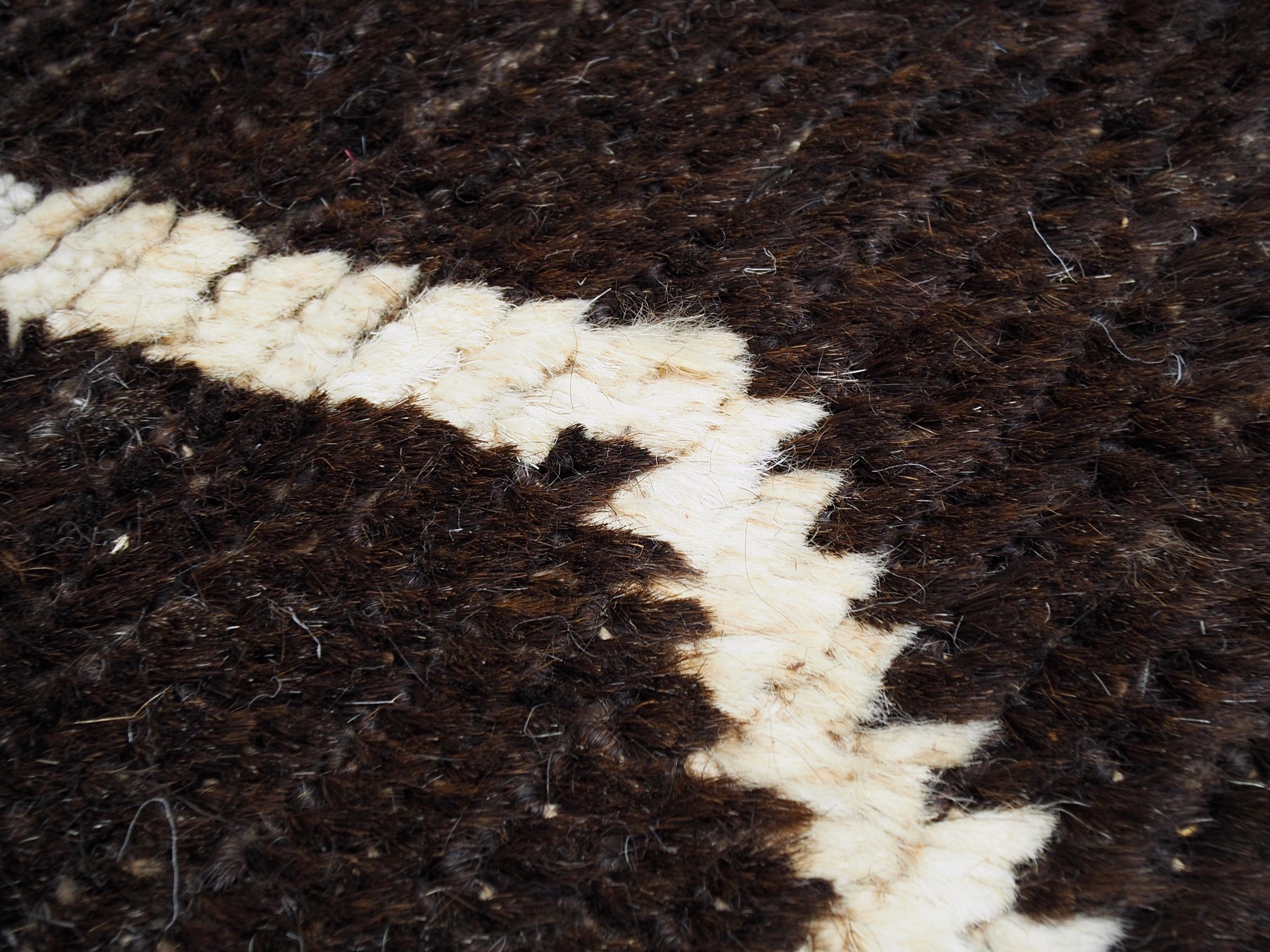 10x12 Ft Dark Brown Moroccan - Goat Hair Area Rug
