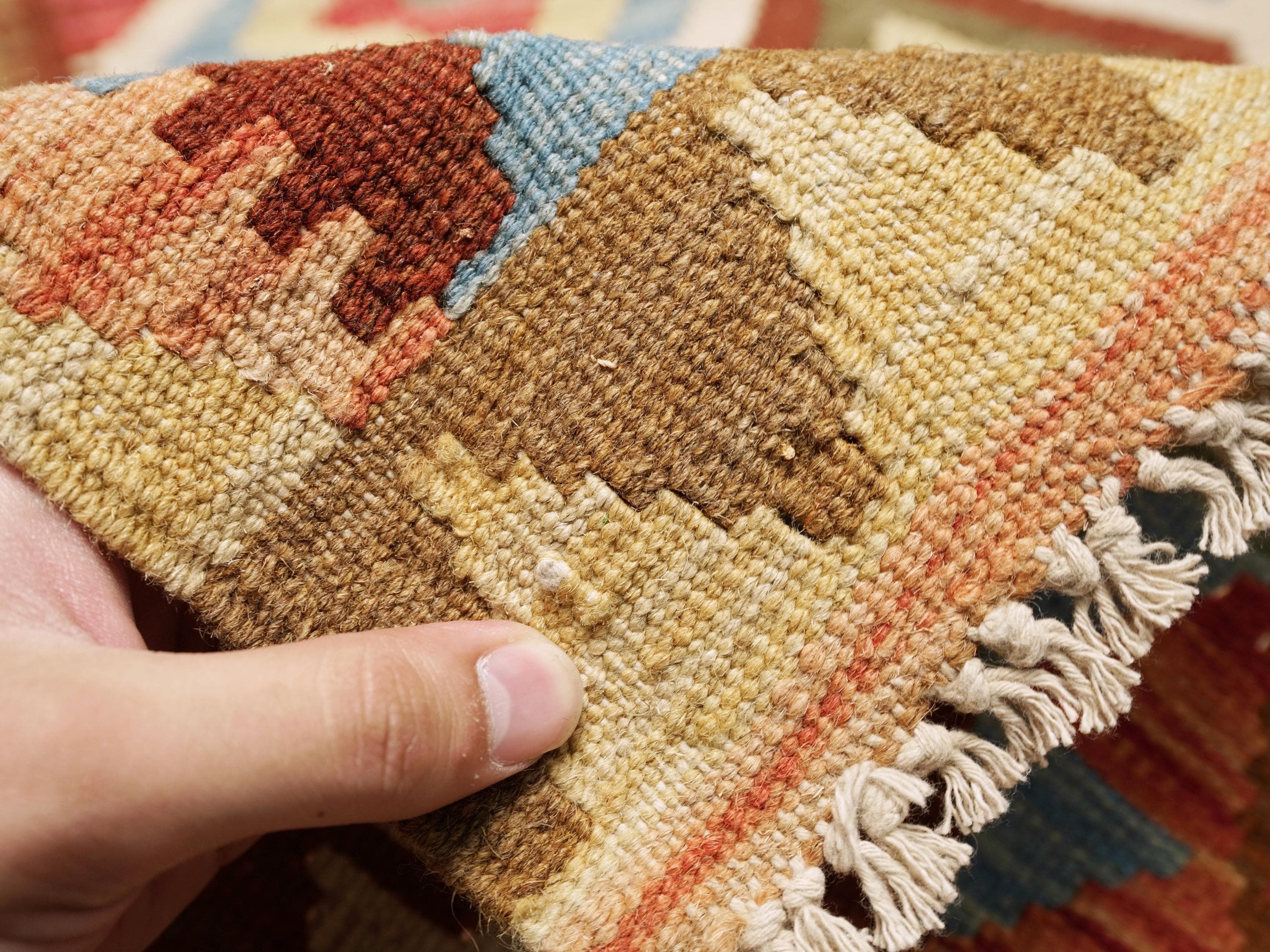 4x6 Ft Wool Kilim Rug - Colorful Flat Weave Tribal Rug