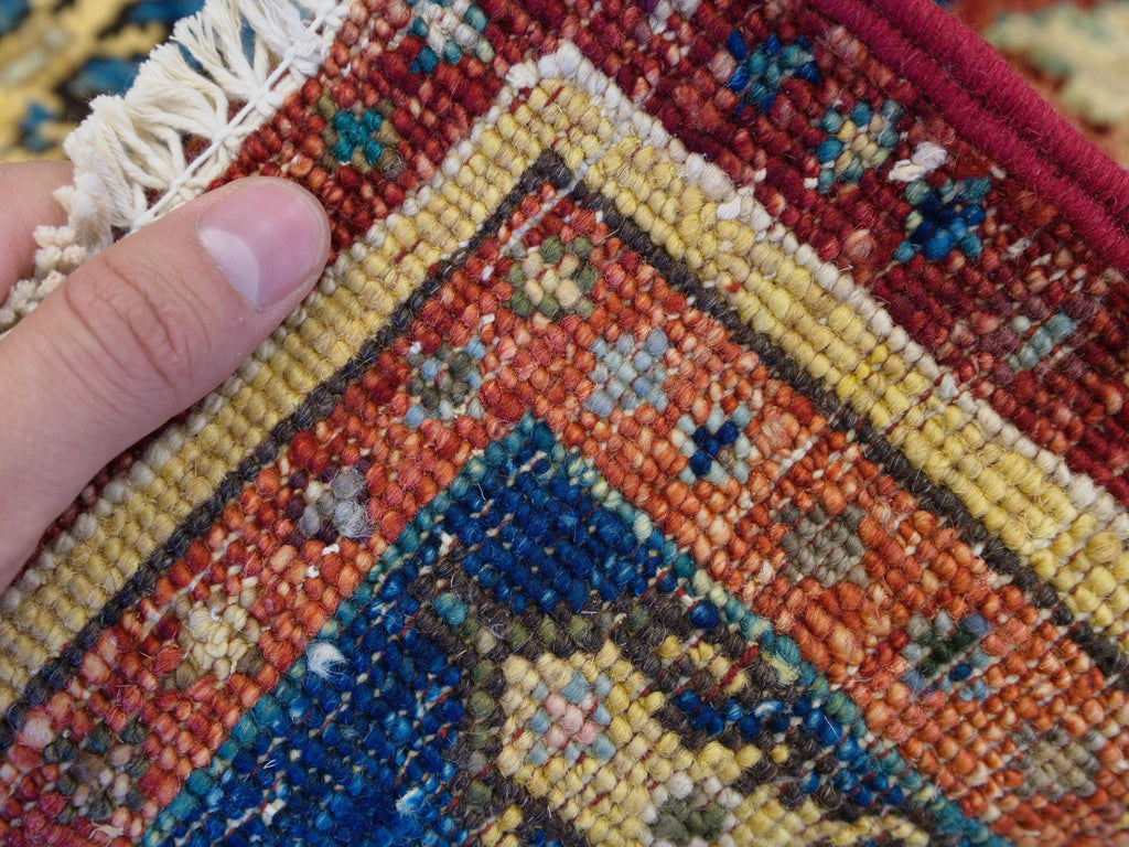 1x2 Ft Garden Rug - Red Wool Accent Rug