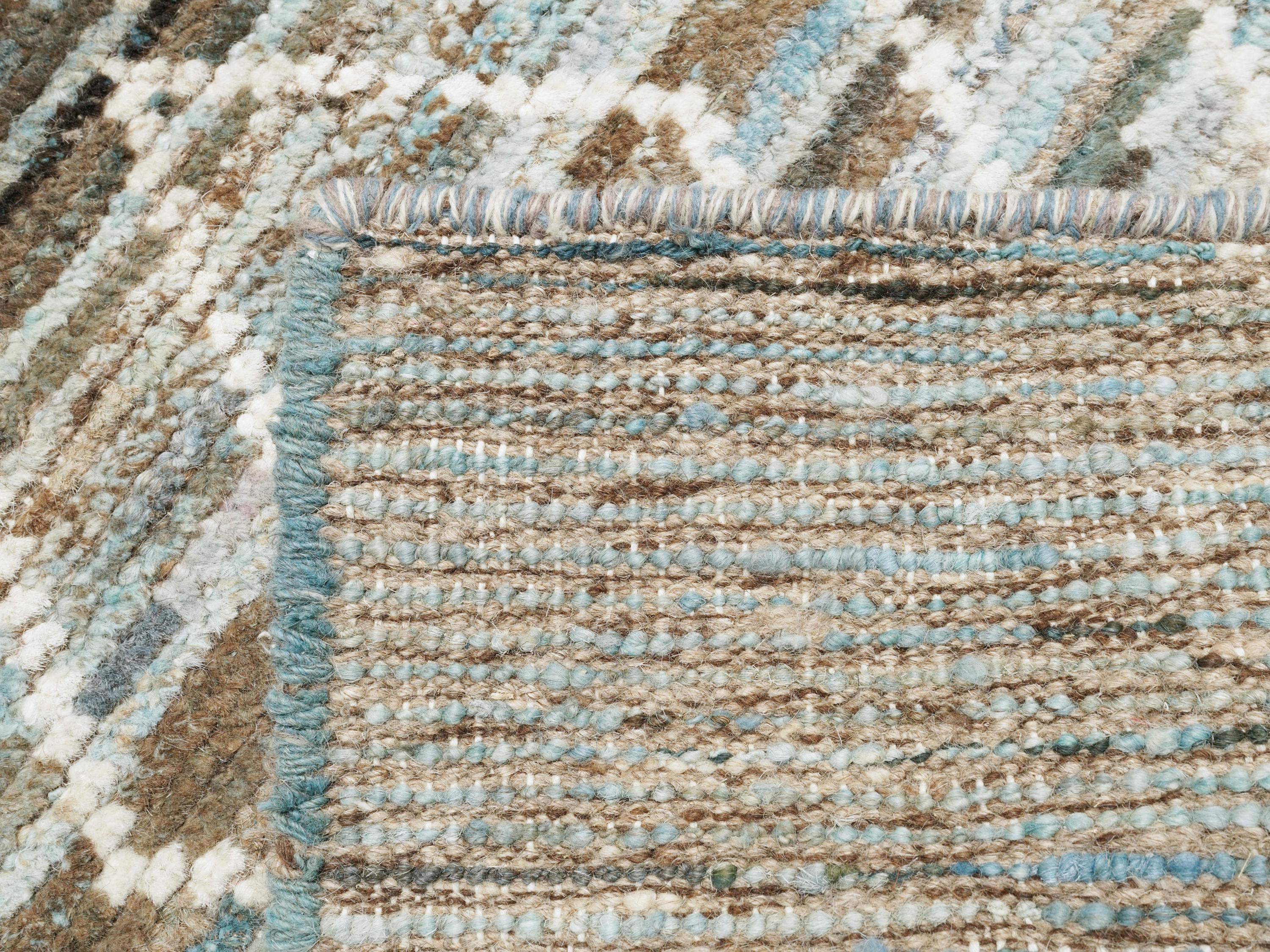 3x5 Ft Blue Moroccan Rug - Hand Knotted Afghan Rug