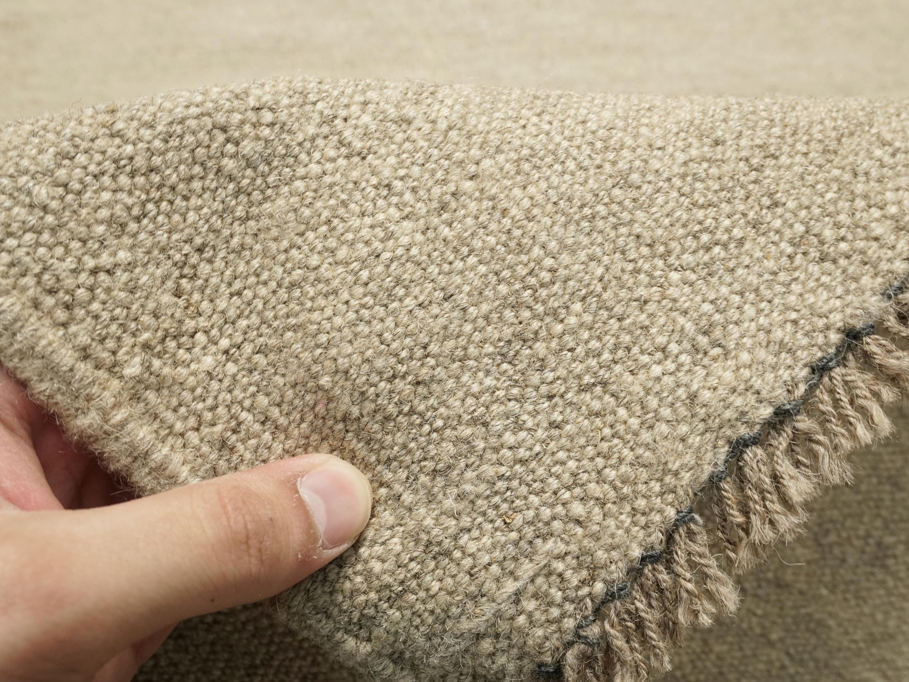 17 Ft Handmade Kilim Runner Rug: Beige Flat Weave Hallway Rug