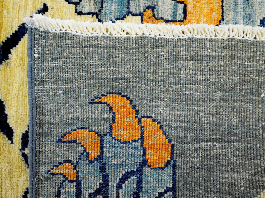 3x5 Ft Gray & Yellow Tiger Rug - Handmade Afghan Area Rug