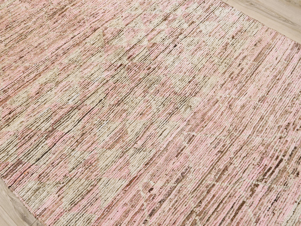 6x8 Ft Pink Moroccan Rug - Abstract Area Rug
