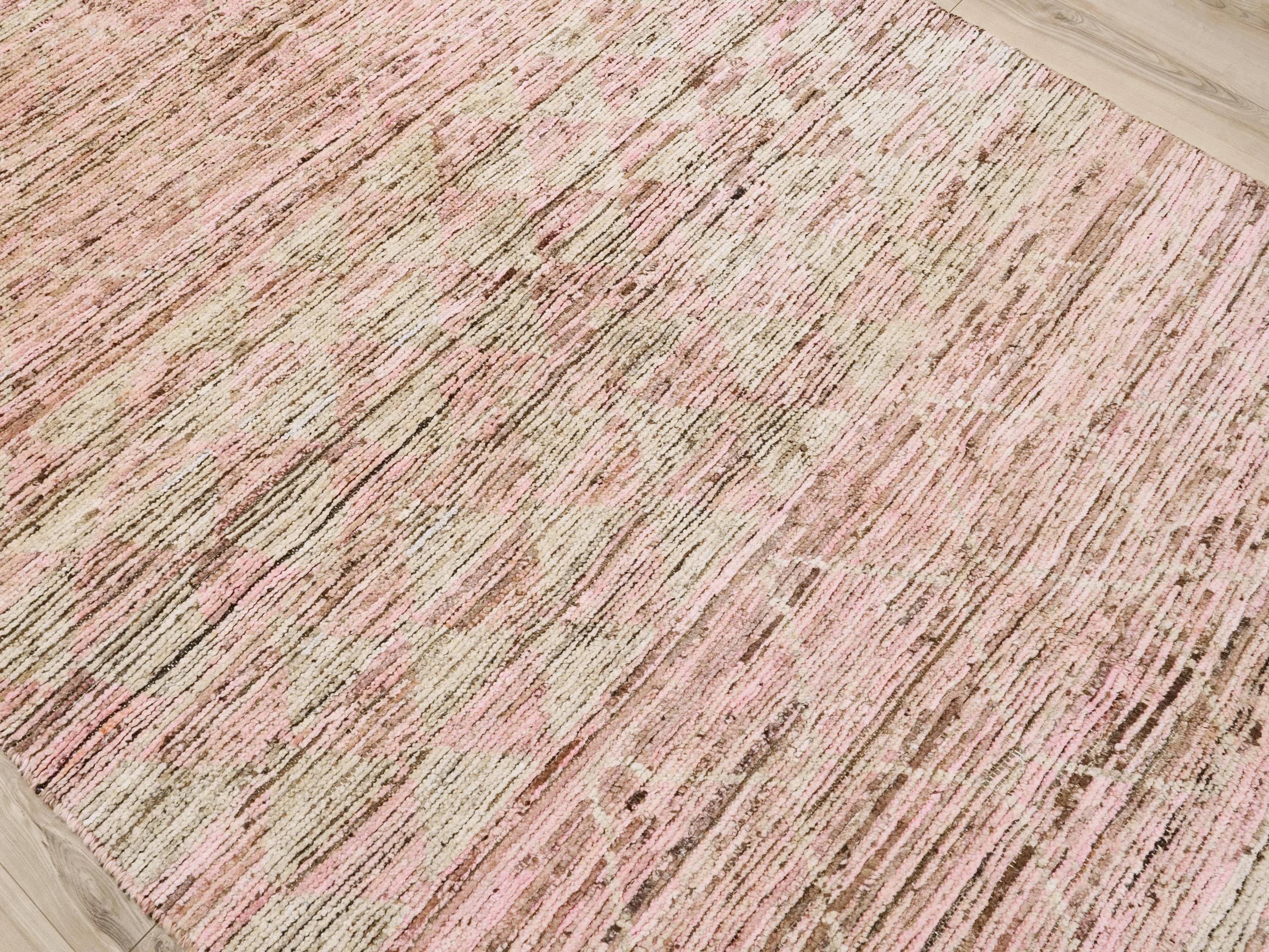 6x8 Ft Pink Moroccan Rug - Abstract Area Rug