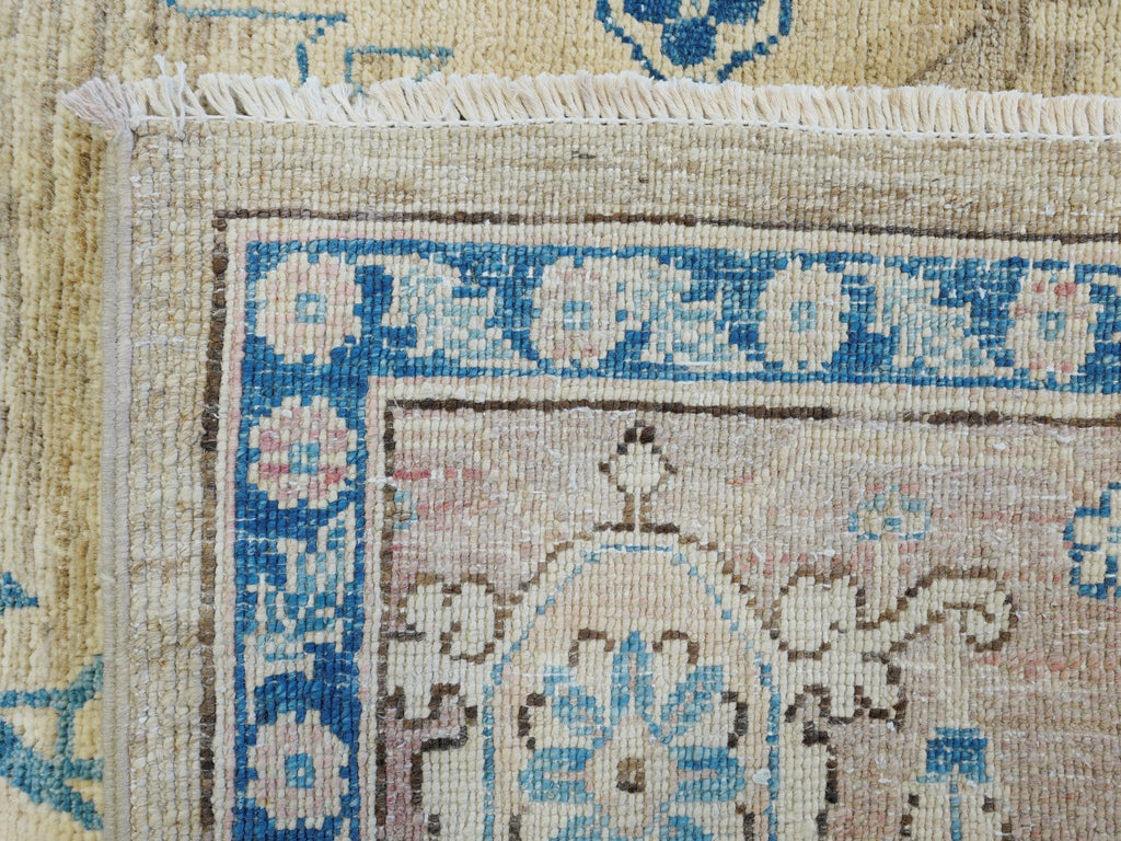 6x10 Ft Antique Heriz Rug - Beige & Blue Persian Rug