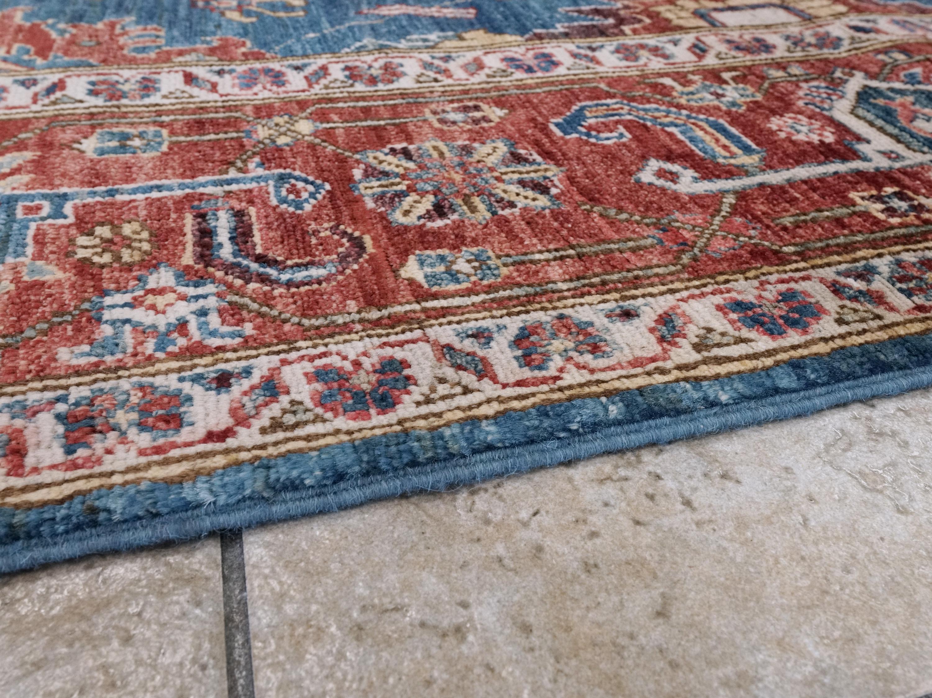 6x9 Ft Blue & Red Serapi Rug - Oriental Area Rug - Persian Design