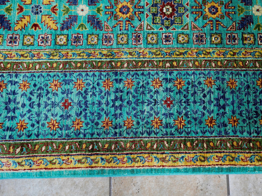 9x12 Ft Green Mamluk Rug - Afghan Oriental Area Rug