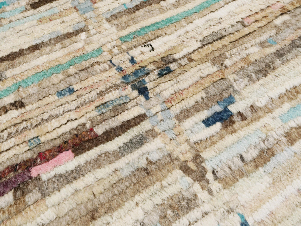5x8 Ft Beige & Blue Moroccan Rug - Wool Area Rug