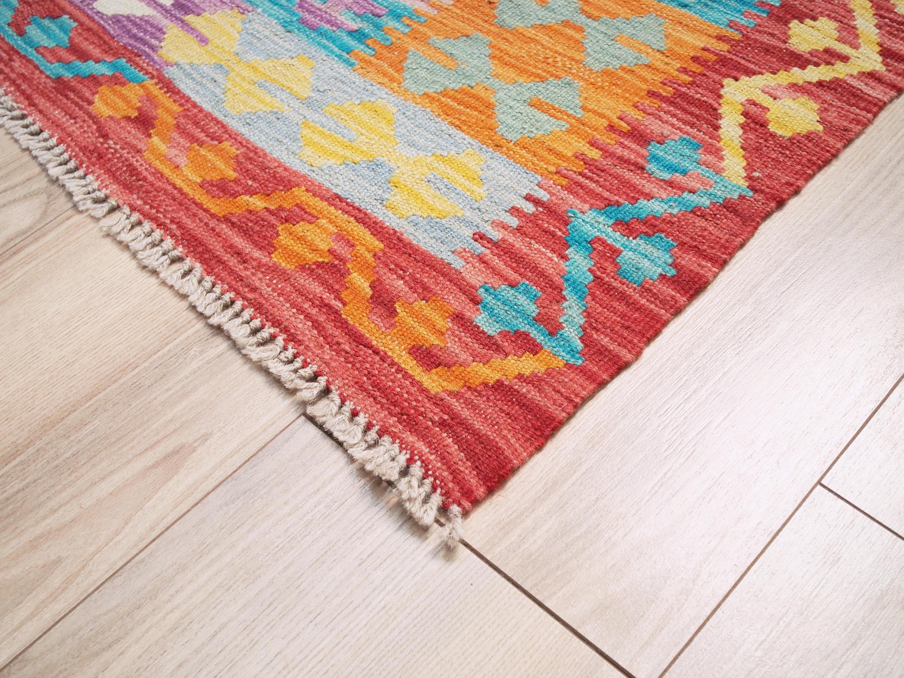 7x10 Ft Maimana Kilim Rug - Afghan Tribal Flat Weave