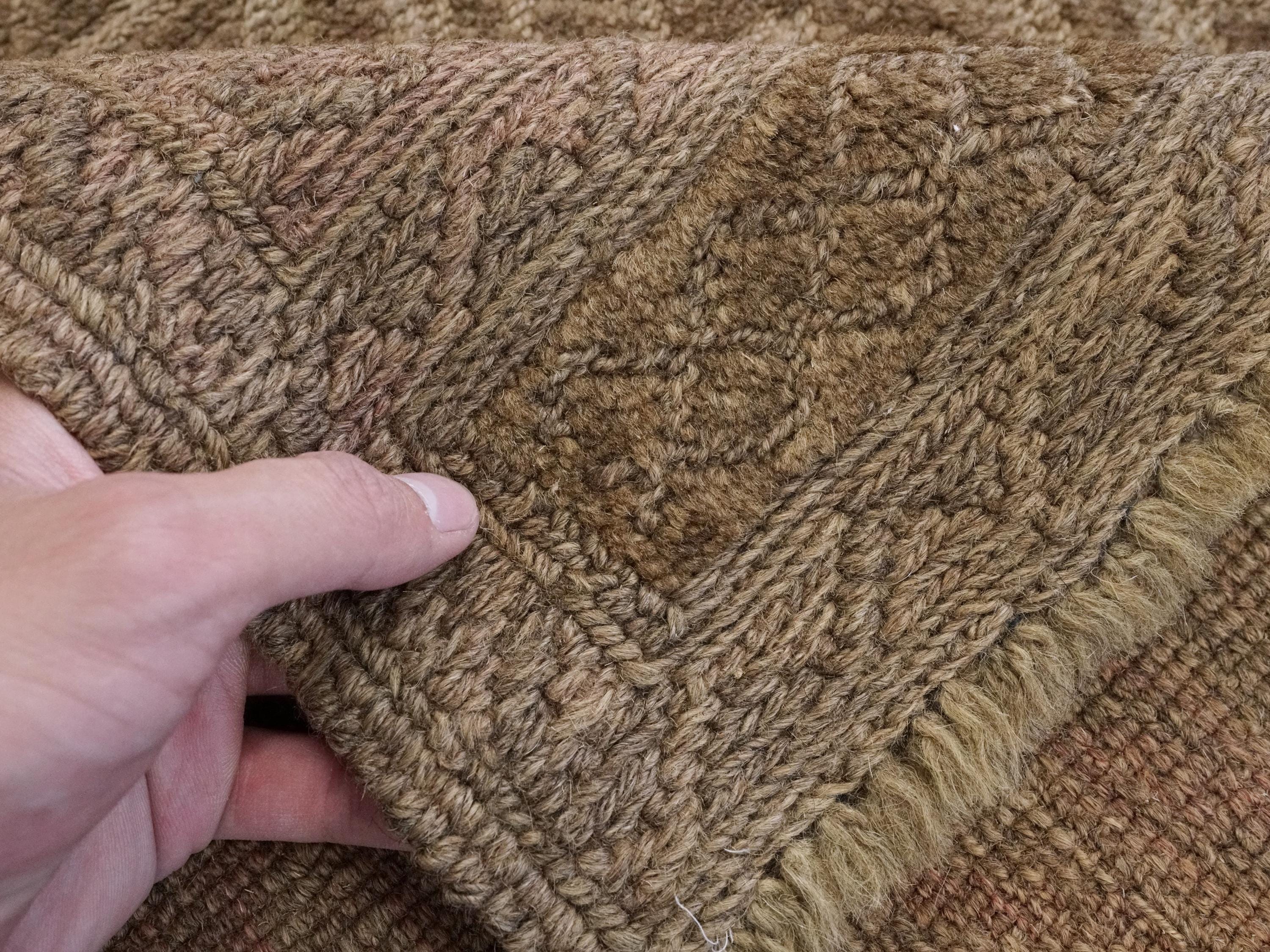 5x6 FT Hand Knotted Wool Kilim Rug - Brown Tribal Flatweave