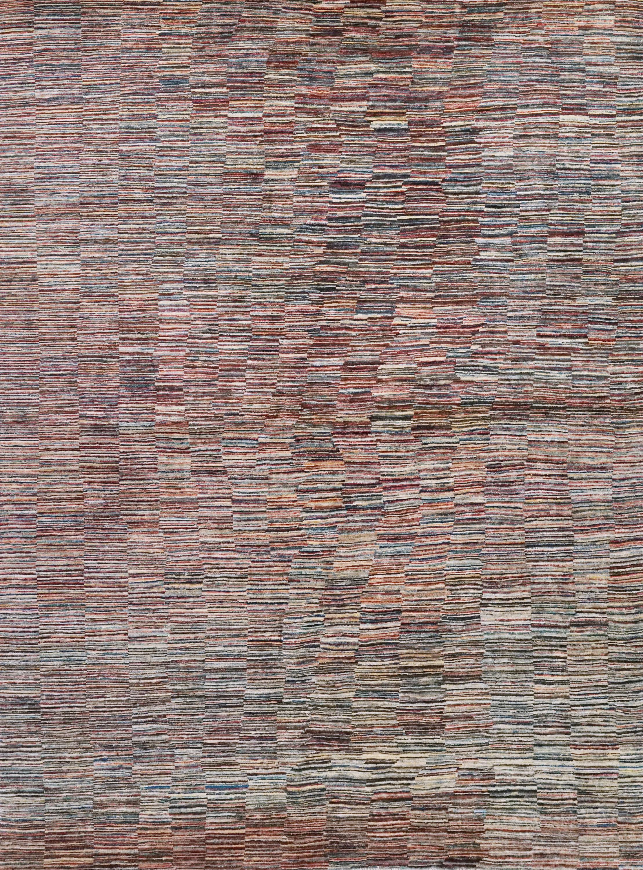 6x9 Ft Gabbeh Rug - Afghan Wool Area Rug - Colorful Striped Design