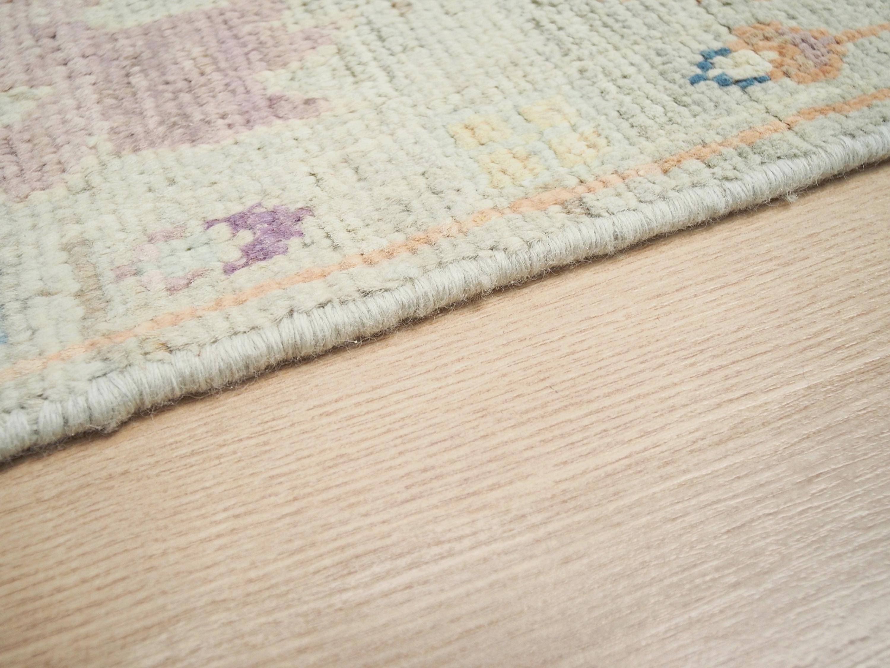 8x10 Ft Light Green Oushak Wool Rug - Hand Knotted Area Rug